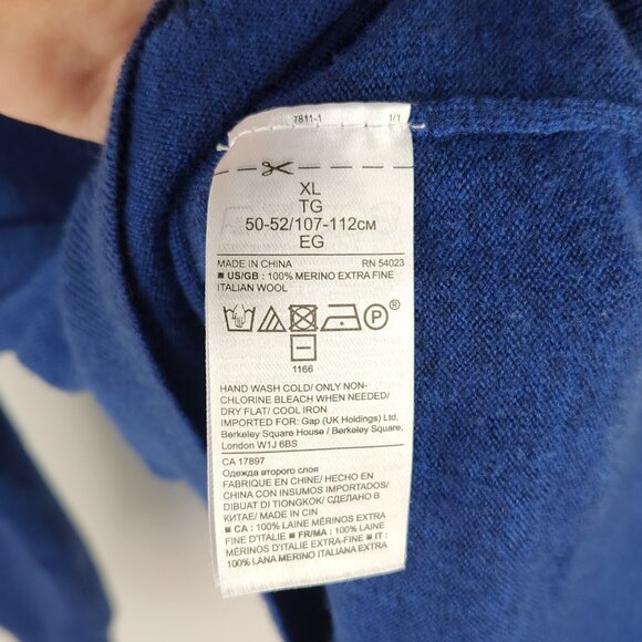 Banana Republic 100% Italian Merino Wool Raglan Crewneck Sweater sz XL Flawed - Picture 5 of 9